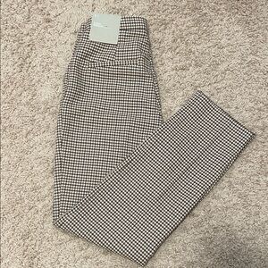 H&M Black and Rust Houndstooth Straight Leg Pants
